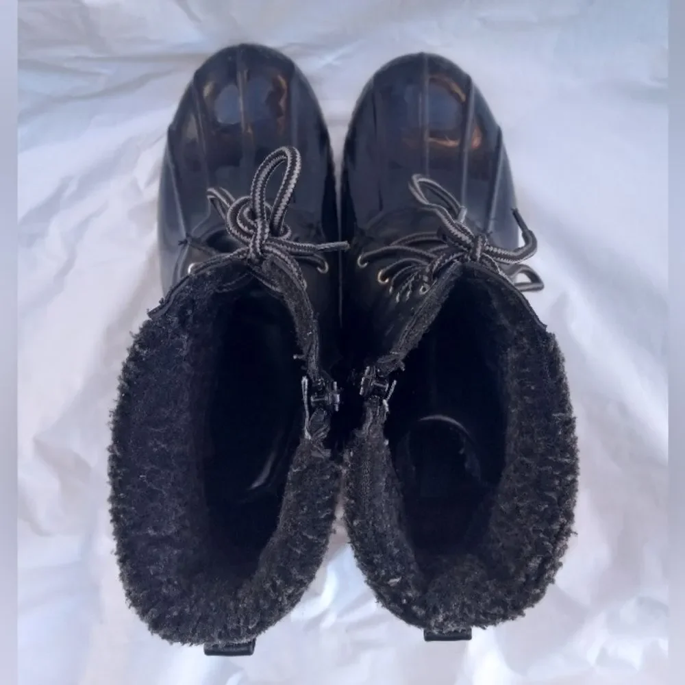 Nature Breeze Womens Winter Boots Mid Calf Water Proof Faux Fur Black Size 8